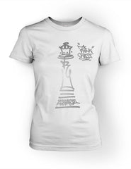 Think Chess Queen Piece Tee Silver