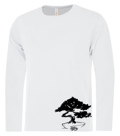 Bonsai Men's White LS T-shirt