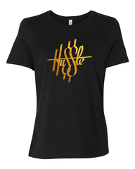 Hussle Tee Womens Gold