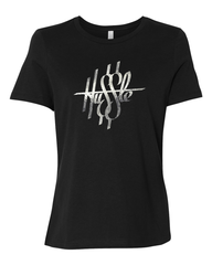 Hussle Tee Womens Silver