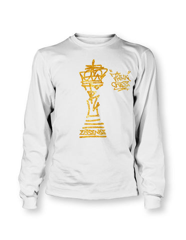 Think Chess King Piece Gold LS T-Shirt