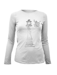 Think Chess Queen Piece LS Tee Silver