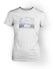 Hip Hop Boombox Vol.1 Womens Tee Silver