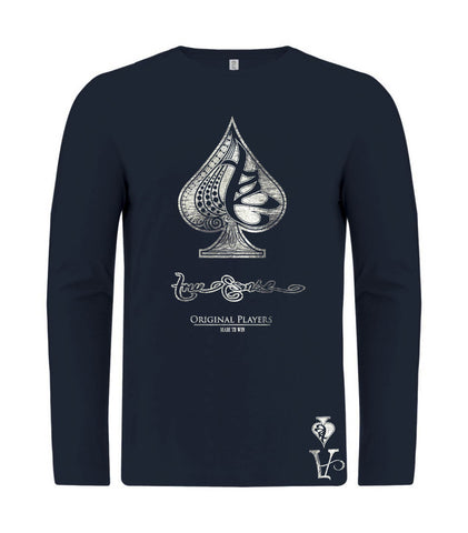True Ace Navyblue & Silver Men's LS T-Shirt