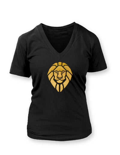 Golden Lionheart Women's Vneck T-shirt