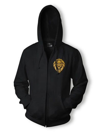 Golden Lionheart Black Zipper Hoody