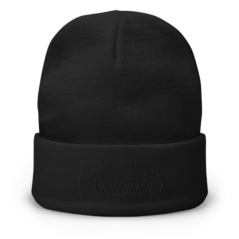 Hip Hop Boombox Beanie Black Stitch